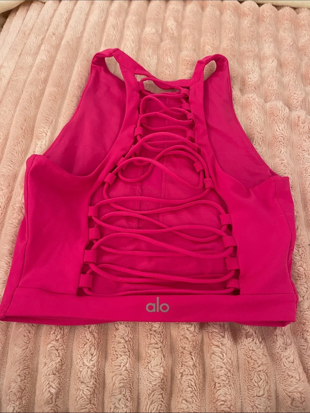 ALO Yoga Bright Fuchsia High Neck Crop Tank